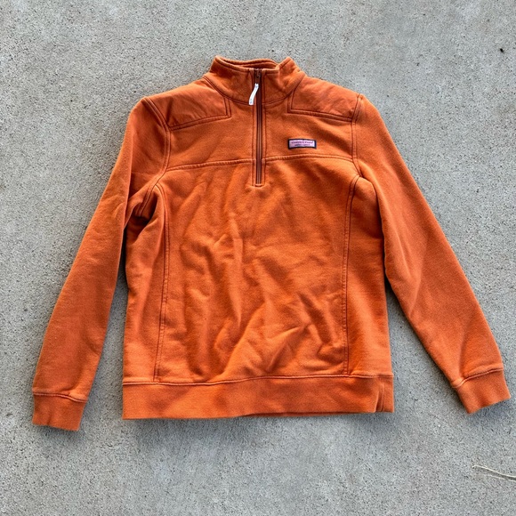 Vineyard Vines Sweaters - Vineyard Vines Orange Half-Zip Sweater